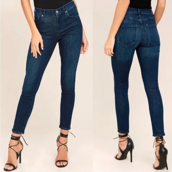 Agolde X Talula Sky High Skinny High Waisted Blue Jeans 24 - Picture 1 of 7